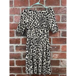 Kate Spade Size 2 Leopard Print Dress Holiday Party Cheetah Pockets NWT